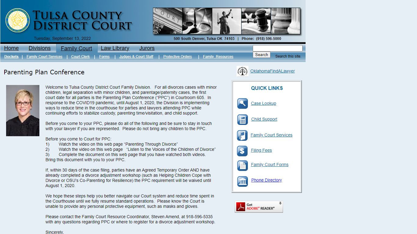 Family Court Dockets - Tulsa County District Court